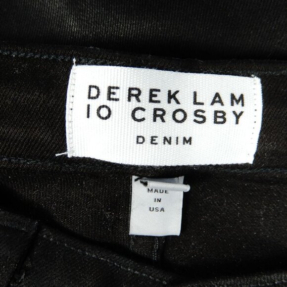 Derek Lamb 10 Crosby Lucia High Rise Split Hem JEANS 24 Coated Black NEW $285 - Picture 12 of 14